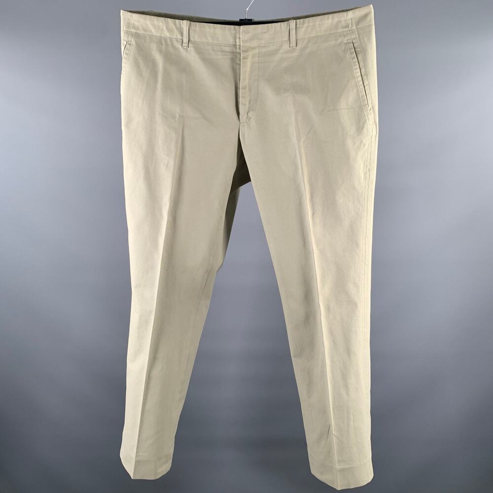 JIL SANDER Size 38 Khaki Cotton Flat Front Casual Pants
